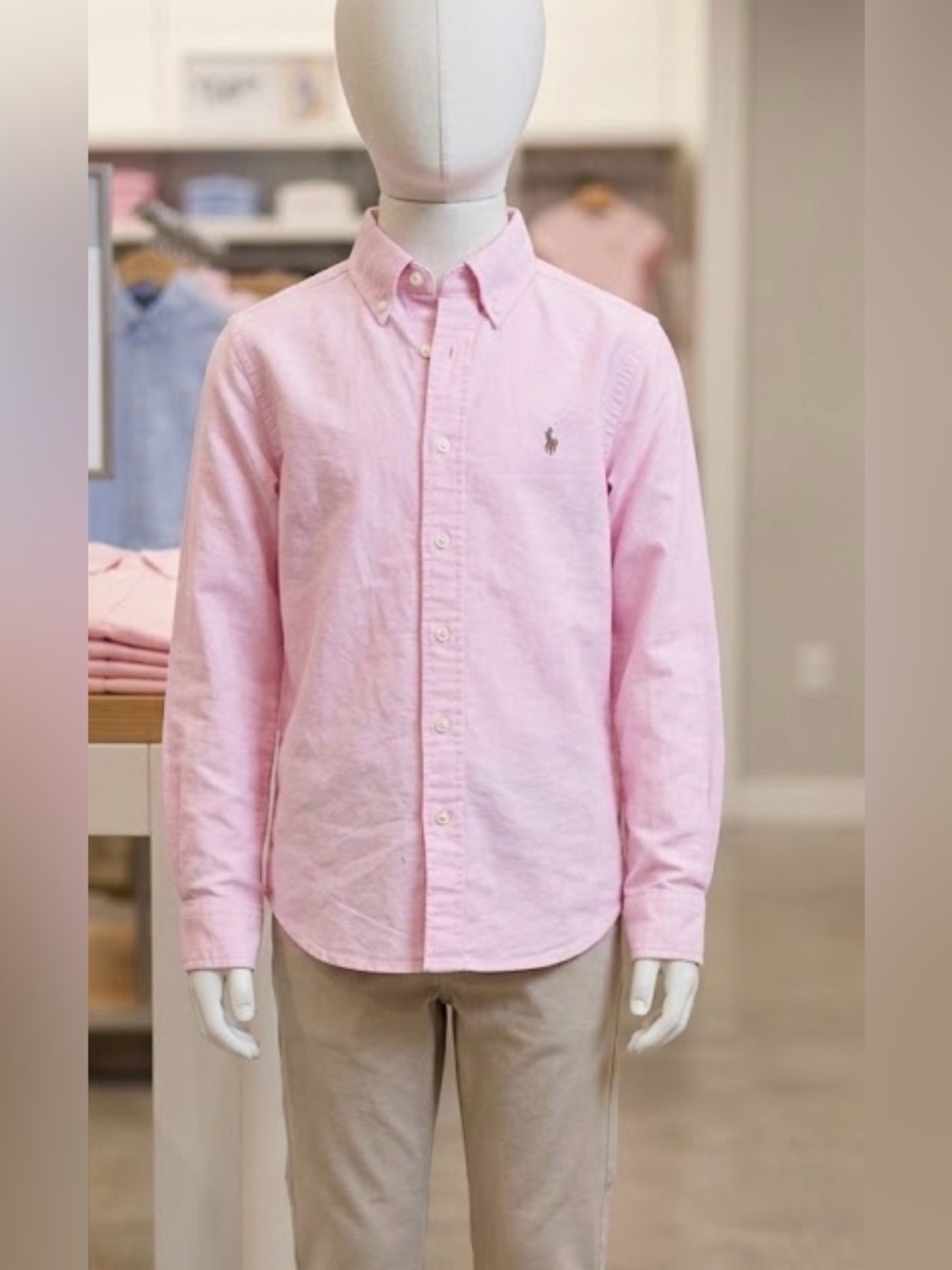 Polo Ralph Lauren Pink Button-Down Oxford boys shirt long sleeve M10/12 formal